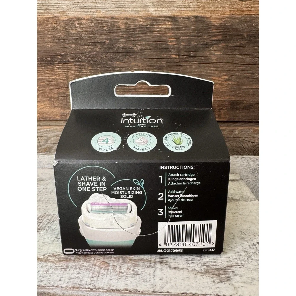 Intuition 2-in-1 Sensitive‎ Care Razor Refills 3 Pack 4-Blade Cartridges